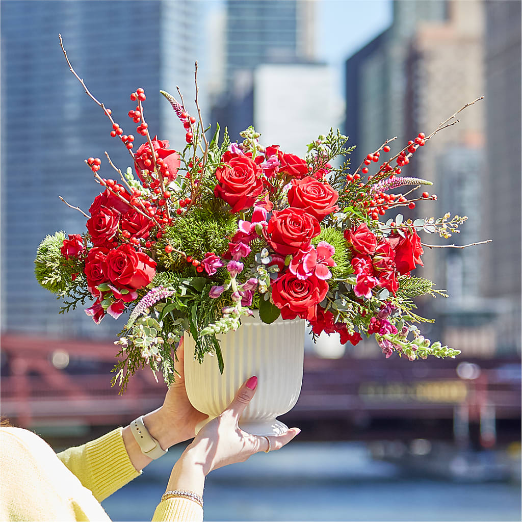 Big Red Bow Bouquet – Lily And Rose, Nashville TN