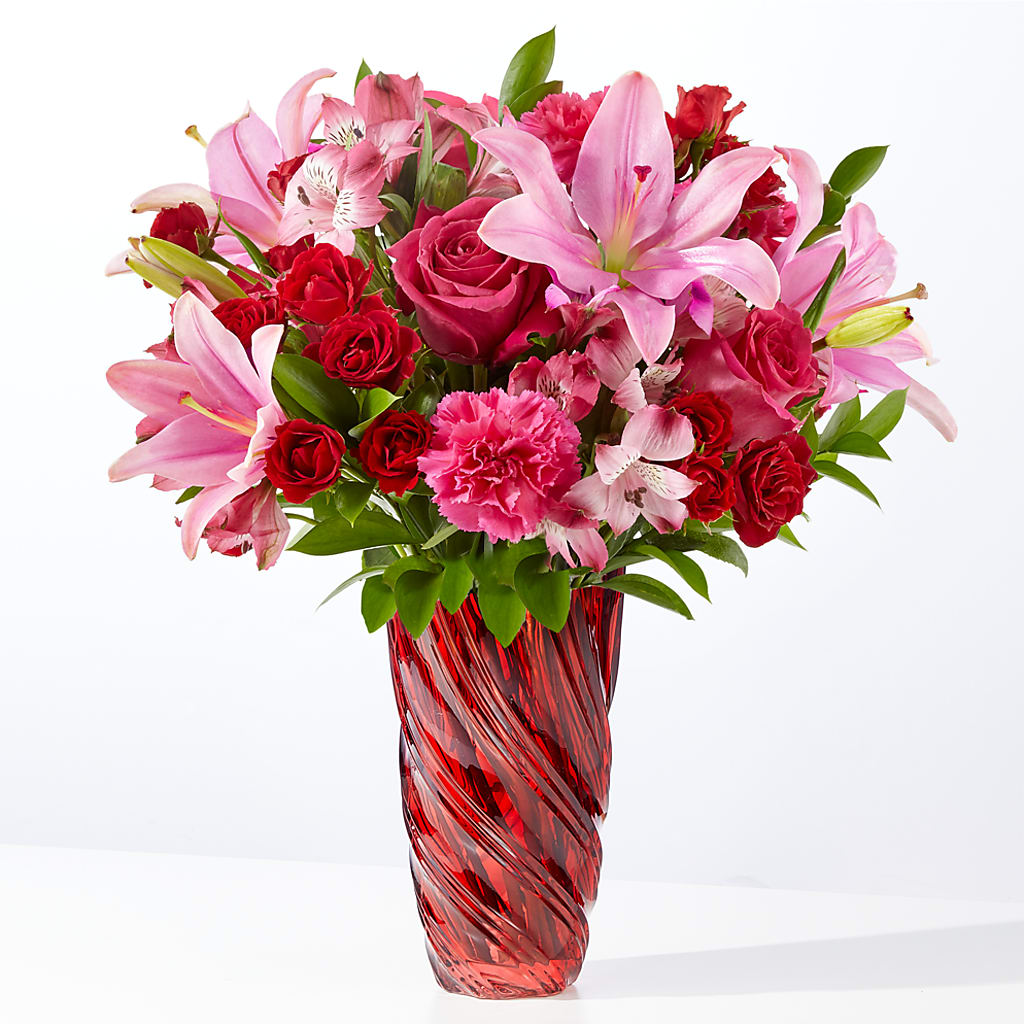 In Love Bouquet with Luxe Swirl Vase – Lily And Rose, Nashville TN