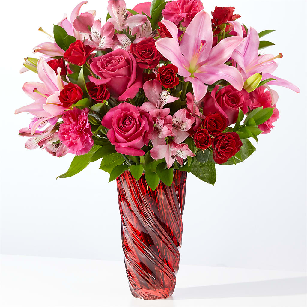 In Love Bouquet with Luxe Swirl Vase – Lily And Rose, Nashville TN