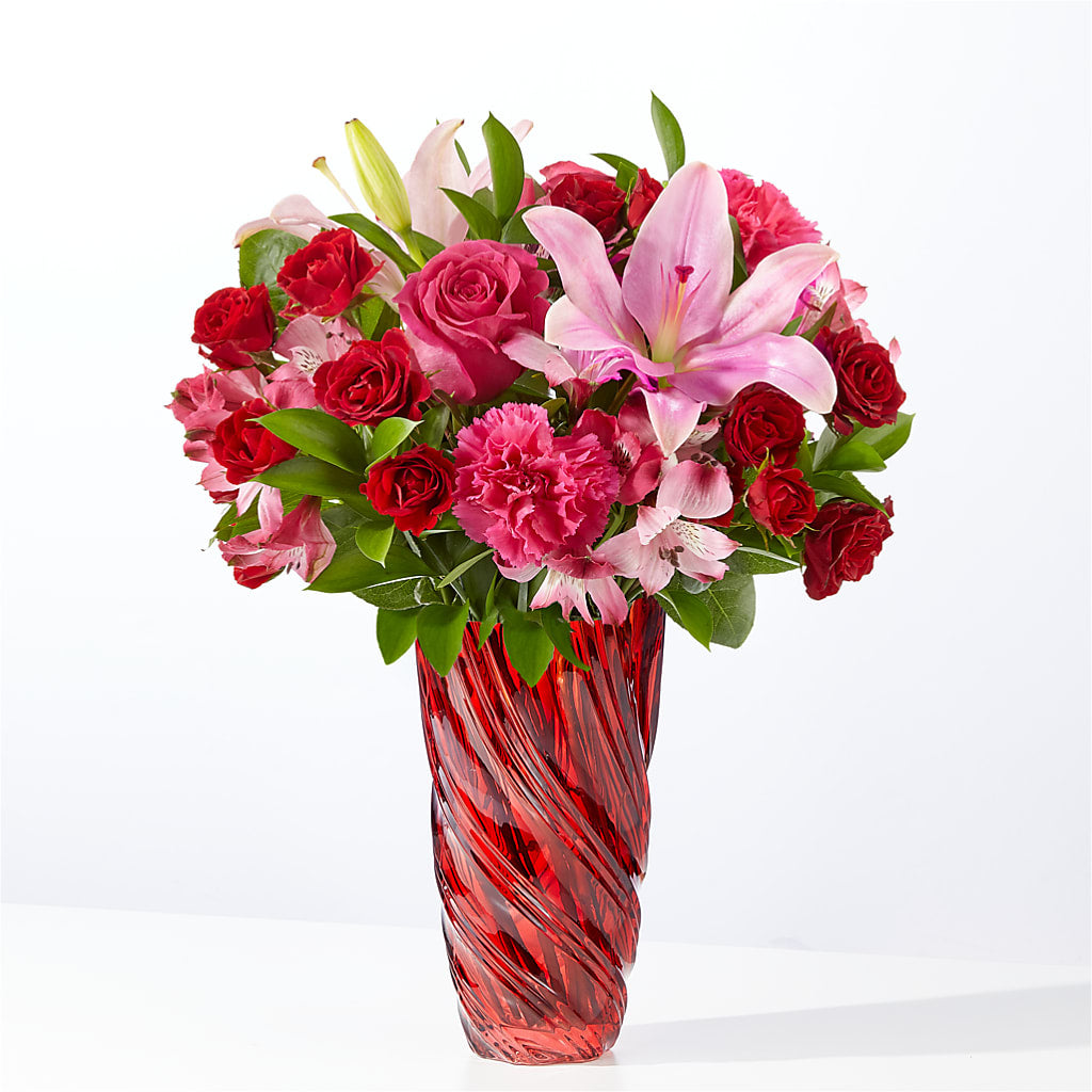 In Love Bouquet with Luxe Swirl Vase – Lily And Rose, Nashville TN