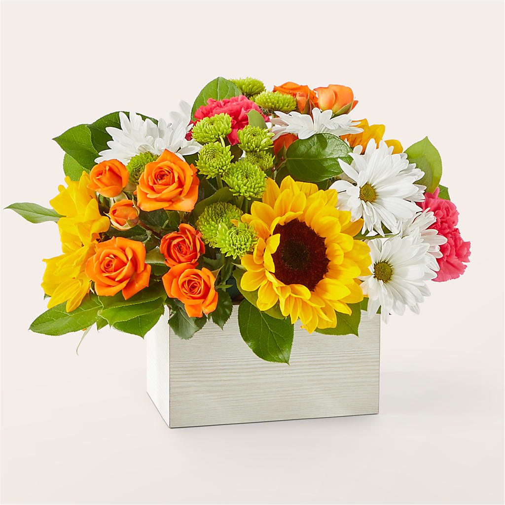 Sun-drenched Blooms Box Bouquet – Lily And Rose, Nashville TN