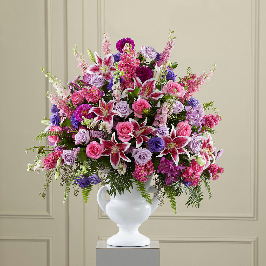 Peaceful Tribute Arrangement – Lily And Rose, Nashville TN