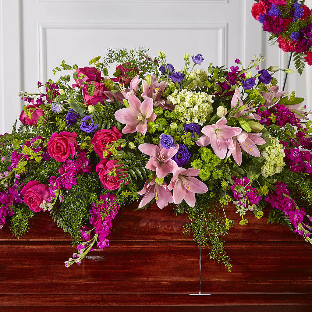 Radiant Tribute Casket Spray – Lily And Rose, Nashville TN