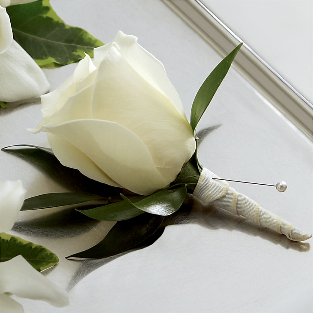 White Rose Boutonniere – Lily And Rose, Nashville TN