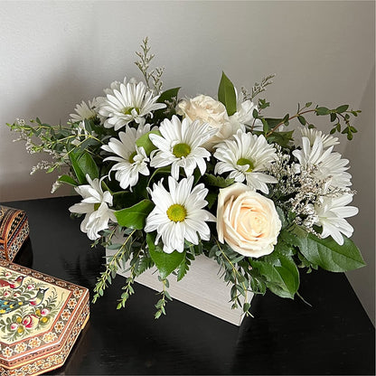 Fresh Linen Box Bouquet –  Lily And Rose, Nashville TN