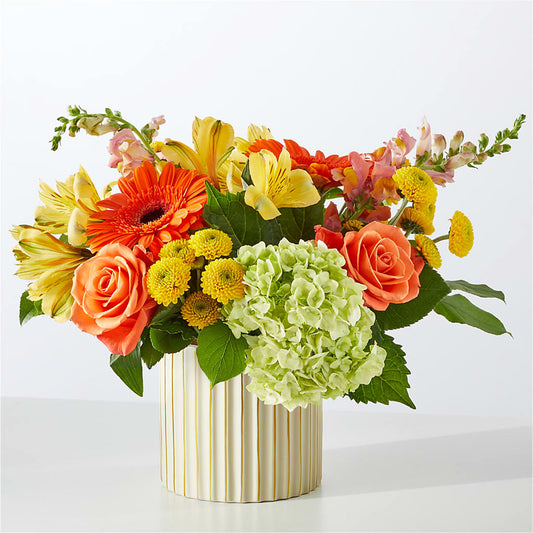 Autumn Sunshine Bouquet with Ivory Vase –  Lily And Rose, Nashville TN