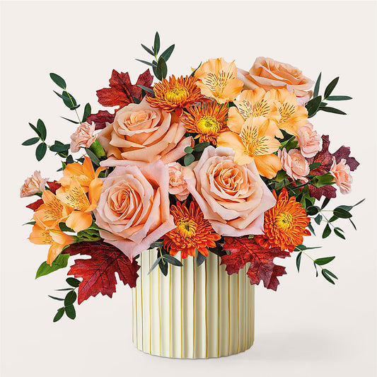 Spiced Latte Bouquet with Ivory Vase –  Lily And Rose, Nashville TN