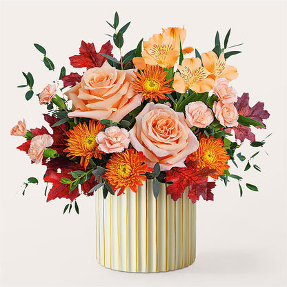 Spiced Latte Bouquet with Ivory Vase –  Lily And Rose, Nashville TN