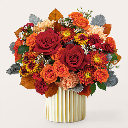 Merlot Bouquet with Ivory Vase –  Lily And Rose, Nashville TN