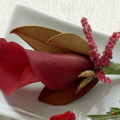 Red Calla Boutonniere –  Lily And Rose, Nashville TN