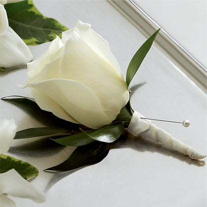 White Rose Boutonniere –  Lily And Rose, Nashville TN